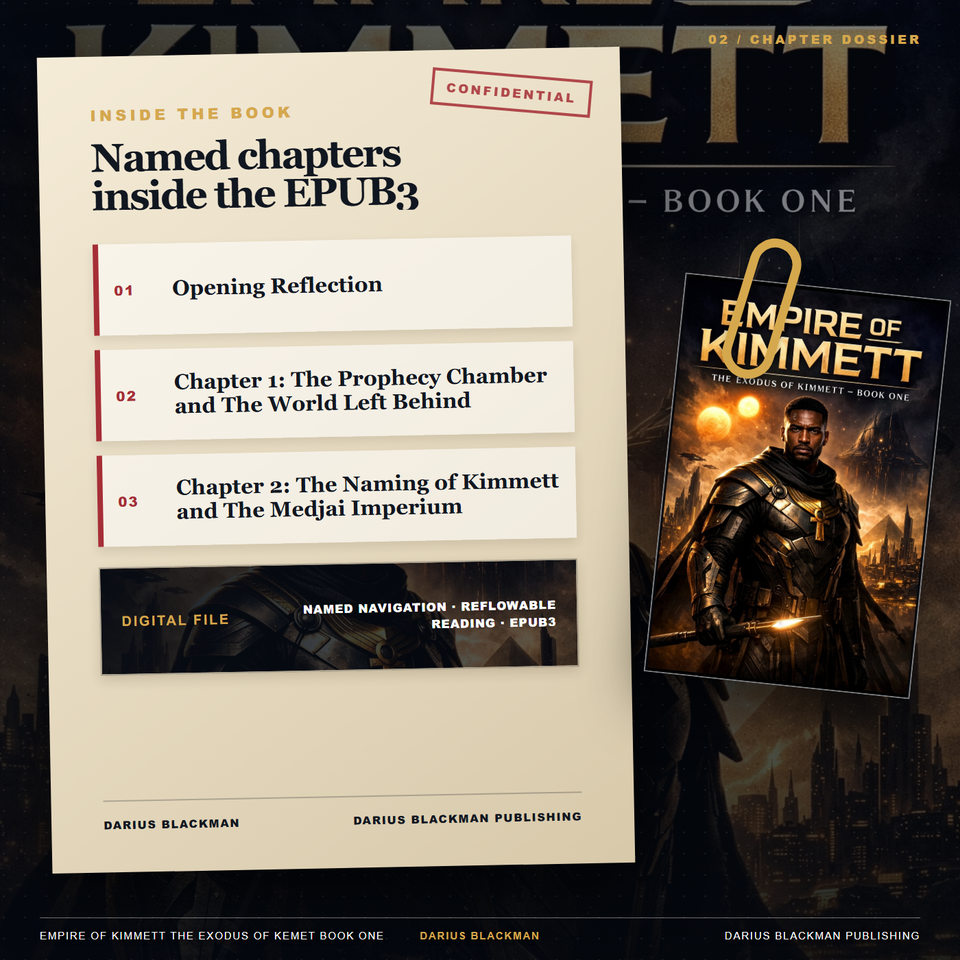 Empire Of Kimmett The Exodus Of Kemet Book One — Chapter Dossier — EPUB3 ebook